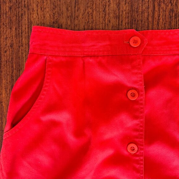 Givenchy Sport - Vintage Red Cotton High Waisted Midi Skirt - Picture 2 of 9